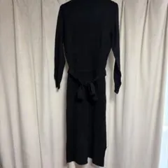 GU タートルネックリボン付きニットワンピース