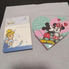 ディズニー、ミッキー、ミニー、シンデレラ、ミニメモ帳セット