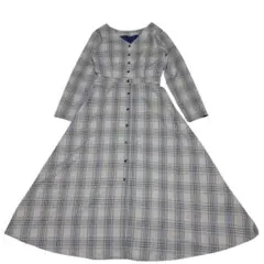 Andemiu チェック柄　フレア　2wayワンピース　Ｖネック　ラメ　S