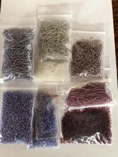 ◆シードビーズ・アソート♡パープル系♡丸小150g