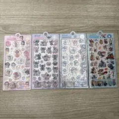 ボンボンドロップシール 4枚セット プリンセス　スティッチ　ズートピア
