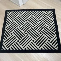モノトーン 幾何学模様 ラグ マット