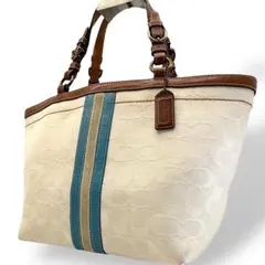 COACH コーチ トートバッグ キャンバス ターンロック 肩掛け シグネチャー