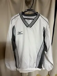 土日限定価格！Mizuno Vネック長袖ウェア M ホワイト/ブラック