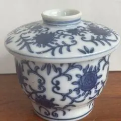 青と白の花柄 中国茶器