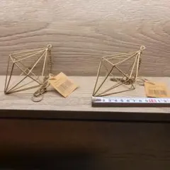 ワイヤーオーナメント　ダイヤ　花瓶型　 3個セット