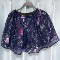 宇宙柄 リバーシブル フレアスカート M