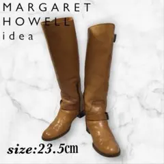 マーガレットハウエル 本革 ベルト サイドジップ ロングブーツ
