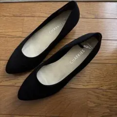 CHARKES ブラック フラットシューズ