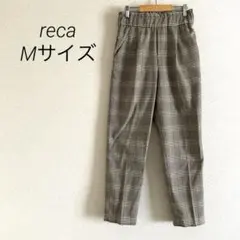 reca チェック柄 ゴムウエスト スラックス Mサイズ ウエストゴム