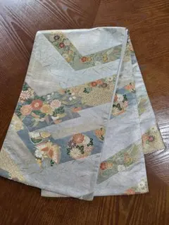 花柄 袋帯 シルク製