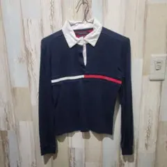 Tommy ネイビー 長袖ポロシャツ