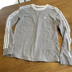adidas トレフォイル 長袖 Tシャツ グレーLサイズ