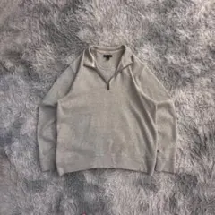 90s ハーフジップ ランズエンド　スウェット　短丈　ヴィンテージ　スエット