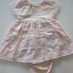 Ｈ＆Мフリル袖 ピンク ロンパース・カバーオール