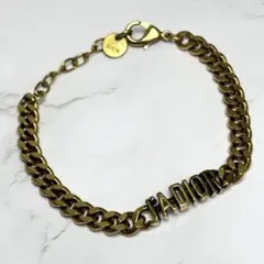 クリスチャンディオール　ブレスレット　喜平　ゴールド　ストーン付き　男女兼用