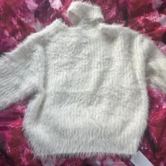 ファー風ハイネック長袖セーター