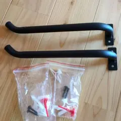 黒　L字型　タオル掛け 2本セット