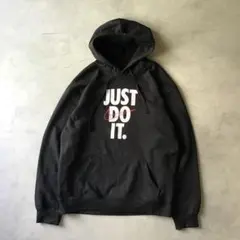 NIKE タグ付き　パーカー　フード　ブラック　黒　胸ロゴ　just do it