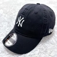 NEW ERA 9TWENTY ヤンキース キャップ 黒 ローキャップ 刺繍ロゴ