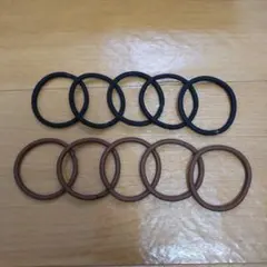 新品　ヘアゴム　ブラウン　ブラック　10本セット　シンプル