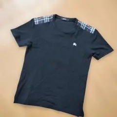 BURBERRY BLACK LABEL Tシャツ ブラック チェック サイズ2のサムネイル