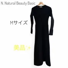 【美品】N.　ドッキングワンピース　黒　Mサイズ　着痩せ効果　韓国風　上品