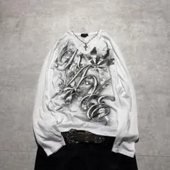 00s y2k v neck l/s tee grunge お兄系 V系