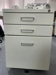ホワイト 3段引き出しキャビネット