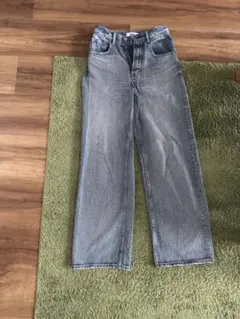 AZUL ハイウエストワイドデニム　ライトブルー