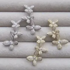 【SALE】大人気 Papillonピアス 蝶々ピアス キュービックジルコン