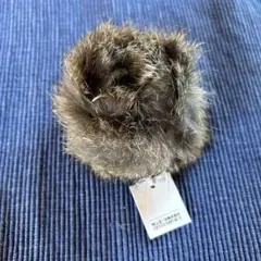 【新品未使用】リアルファーラビットブレスレット ブラウン系 リング付き　バネ仕様