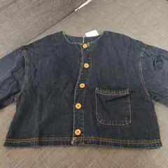 ダークデニムジャケット（長袖、ボタン付き）