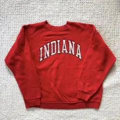 90s USA古着 短丈 インディアナ ロゴ入り 赤 スウェット