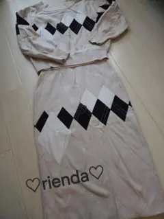 rienda アーガイル柄 セットアップ F