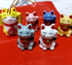 招き猫 ミニチュア 置物 6個セット