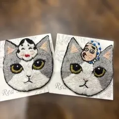 猫ブローチ　2個セット