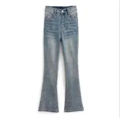 GRL ビジューデニムフレアパンツ　[at2310]