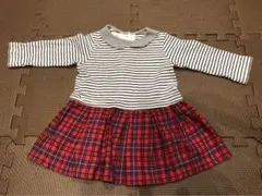 familiar 長袖カットソー ストライプ チェック