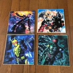 色紙 仮面ライダー 一番くじ　4枚セット　ジオウ　ゼロワン　鎧武　ダブル