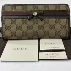 超良品‼️ グッチ　GUCCI 財布　長財布　GGキャンバス　ラウンドファスナー