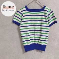 BiANCA ビアンカ　半袖ニット　リネン混　パフスリーブ　スクエアネック　ラメ