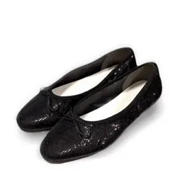 【LEPSIM】レプシィム スパンコール バレエシューズ ブラック Mサイズ