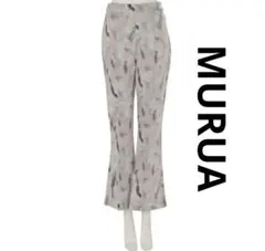 【完売品】美品ムルーアバックスリットスウェードパンツ総柄ダイダイ柄個性的派手