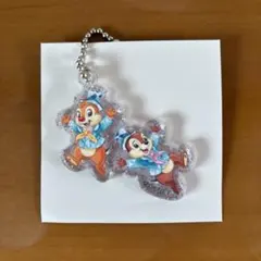 ディズニー　２５周年　シー　チップ　デール　アクリルキーホルダー　ラメ入り
