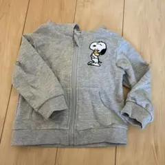 スヌーピー フルジップトレーナー 90cm グレー