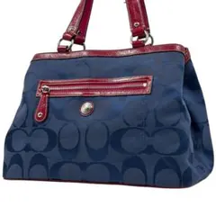 Coach Blue Signature Kisslock Handbag