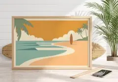 ９２・A4ポスター【サーフ・海】北欧 西海岸インテリア カフェ風 おしゃれ