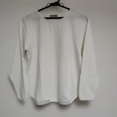 Mサイズ ホワイト コットン混紡 七分袖Tシャツ