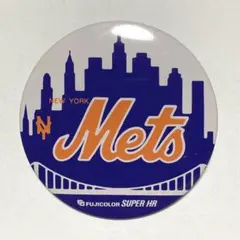 MLB ニューヨークメッツ　缶バッジ　昭和レトロ　フジカラー 非売品のサムネイル